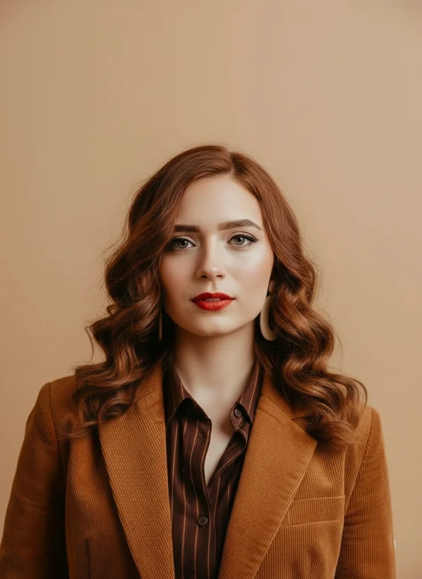 Polished classic corporate headshot with professional styling