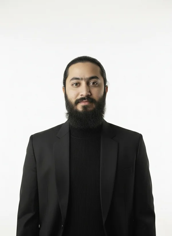 Professional headshot with studio-quality lighting and perfect composition